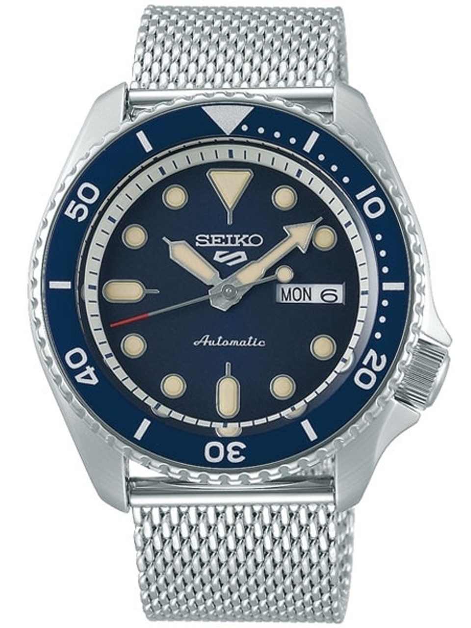 Et kors spejder vaccination Seiko 5 Sports Automatic 24-Jewel Watch with Blue Dial #SRPD71