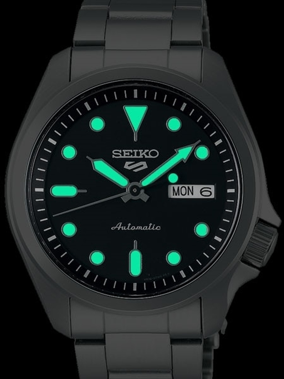 Seiko 5 Sports Automatic 24-Jewel Watch with Black Dial #SRPE55