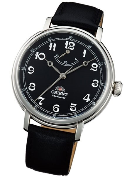 Orient Monarch Manual Winding Watch with black Dial, Stainless Steel