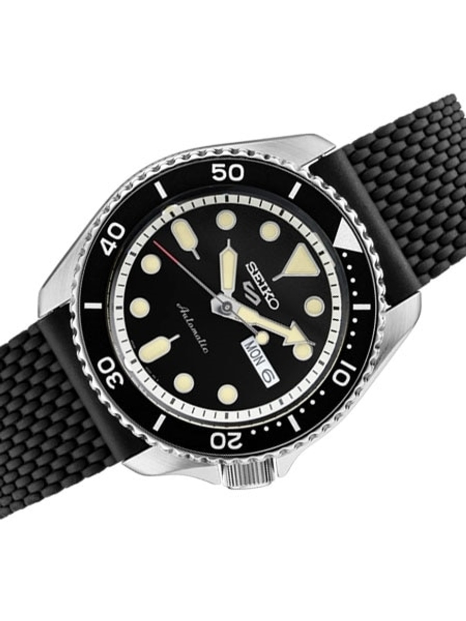 Seiko 5 Sports Automatic 24-Jewel Watch with Black Dial #SRPD95
