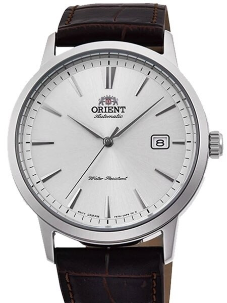 ORIENT ホワイトレザー アナログ腕時計 Orient Symphony III Automatic Dress Watch with White Leather Strap