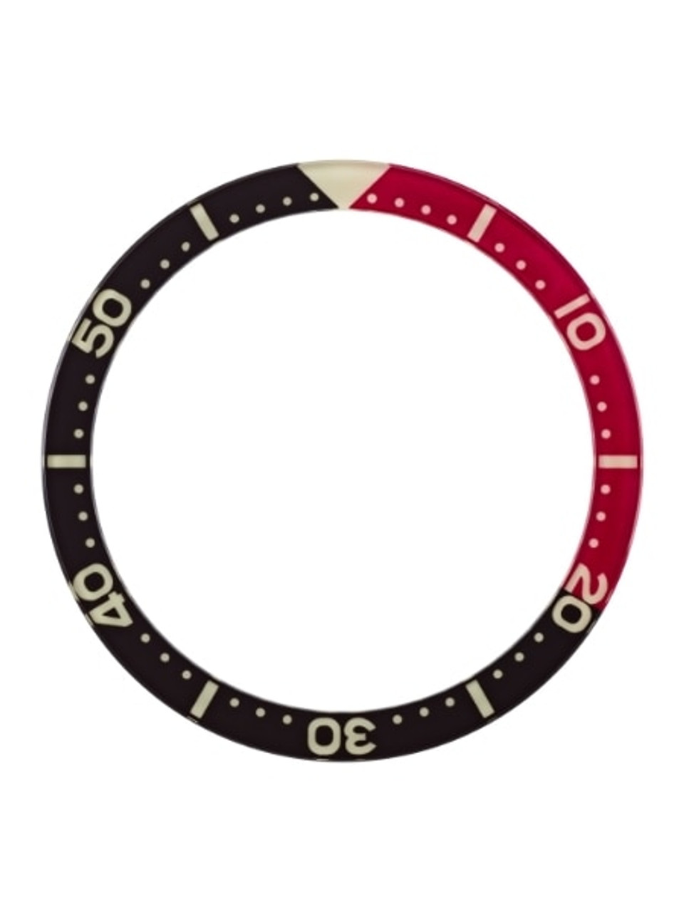 Black-Red Luminous Sapphire Bezel Insert for Seiko SKX007, SKX009, SKX011  watches #C22
