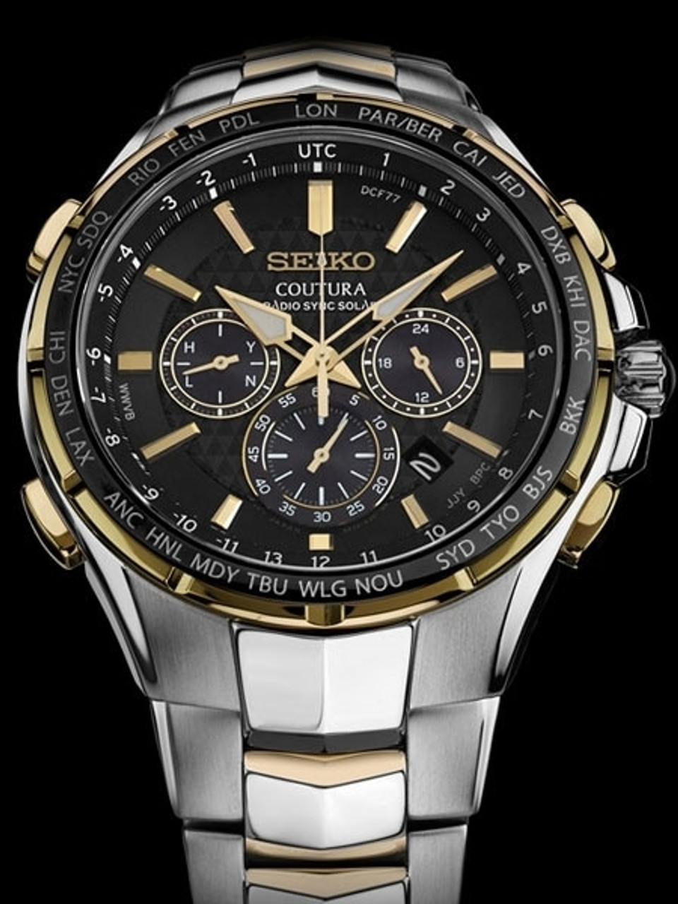 Seiko Radio-Controlled, Solar Powered Chronograph Watch with 45mm 