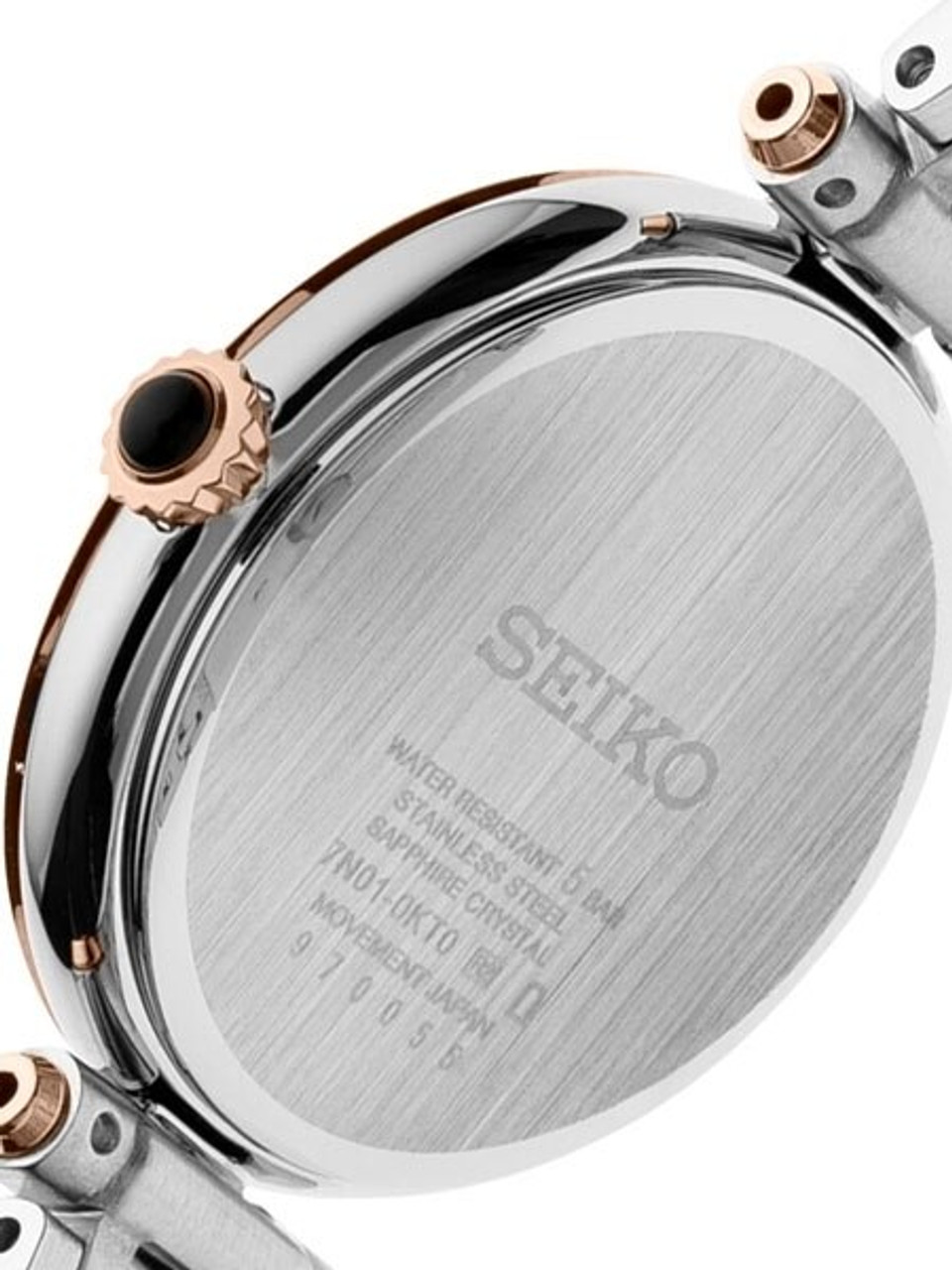 Seiko Ladies Quartz Dress Watch with with 12 Diamond Hour Markers, Mother  of Pearl Dial #SRZ534