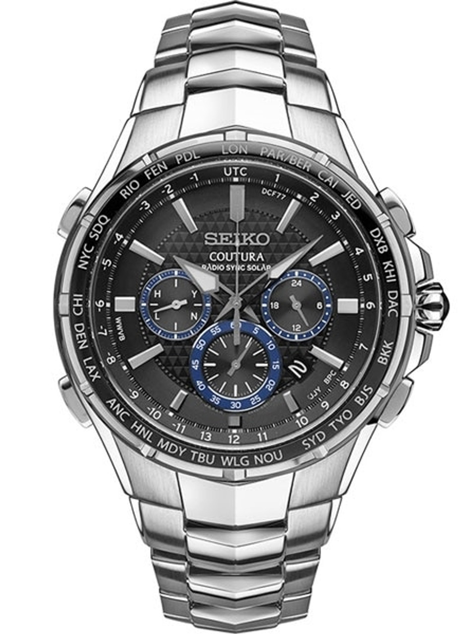 Seiko Radio Synced, Solar Powered ,World Time Chronograph Watch