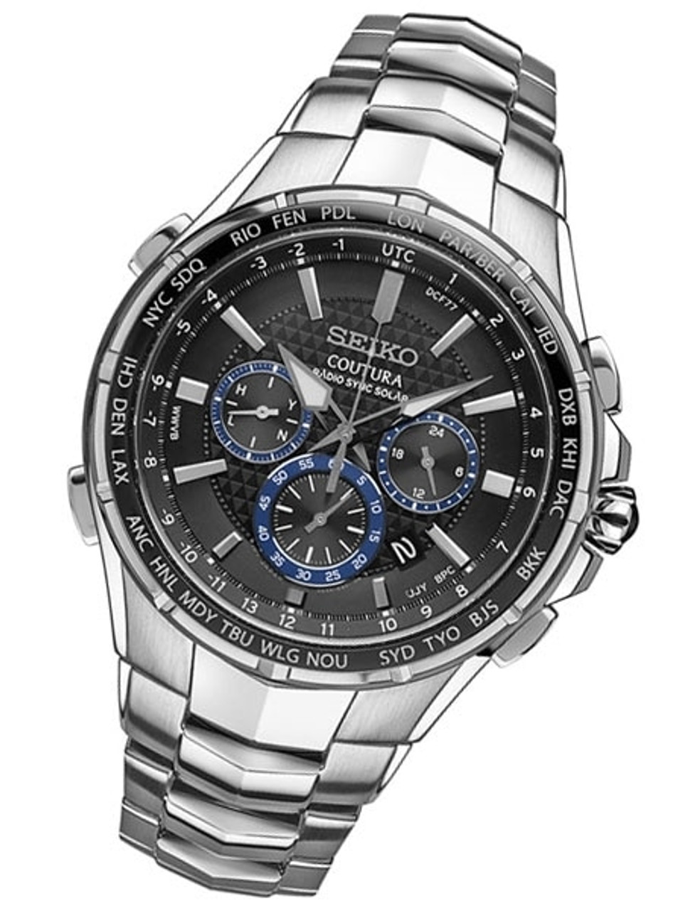 Seiko Radio Synced, Solar Powered ,World Time Chronograph Watch