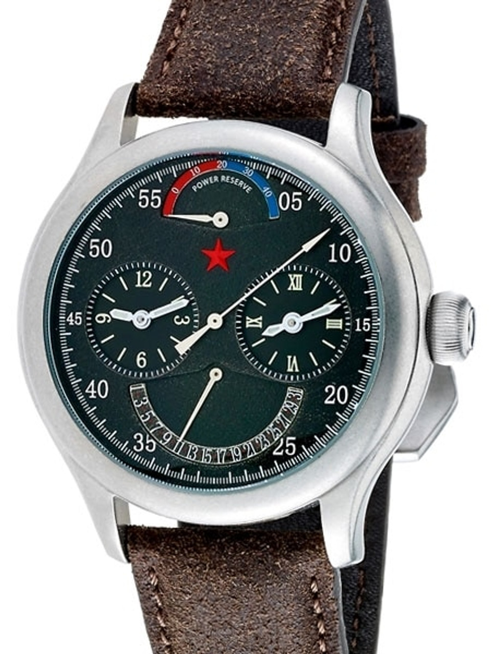 Red Star Dual-Time Automatic Watch with 42-Hour Power Reserve, Retrograde  Date #6202G-2545B