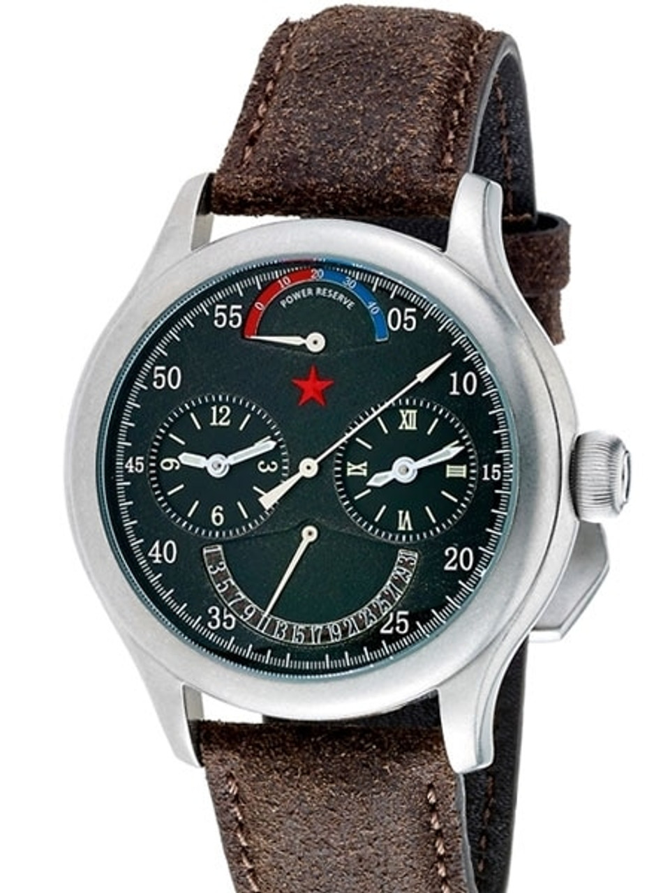 Red Star Dual-Time Automatic Watch with 42-Hour Power Reserve