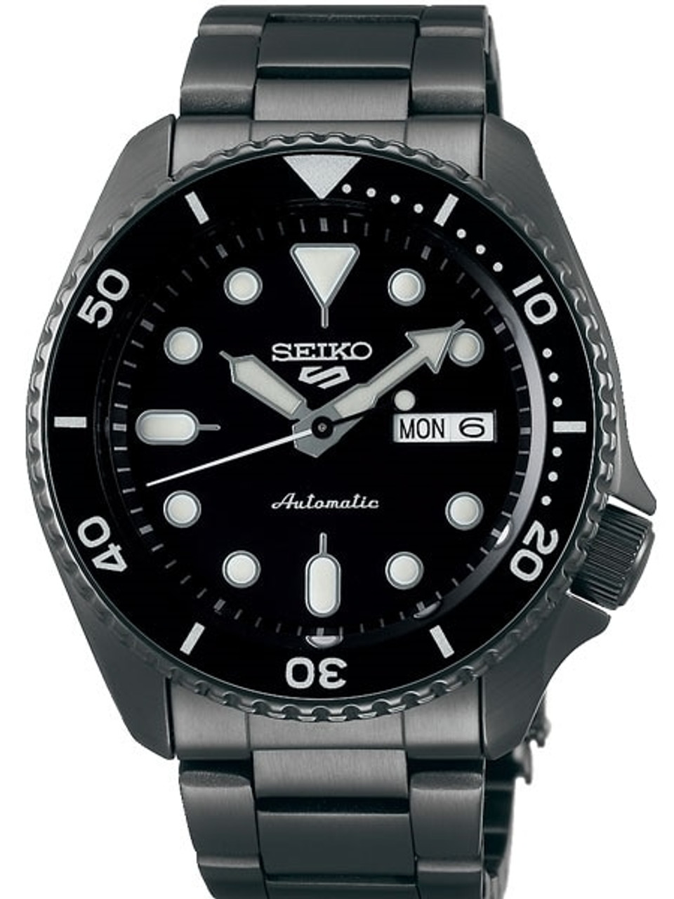 Seiko 5 Sports 24-Jewel Automatic Watch with Black Dial and Black PVD  Bracelet #SRPD65