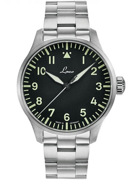 Laco ROM Type A Dial Automatic Pilot Watch, Stainless Steel