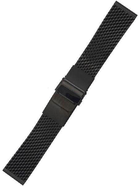 Staib Polished Black IP Mesh Bracelet #Steel-2784-20752APL (long