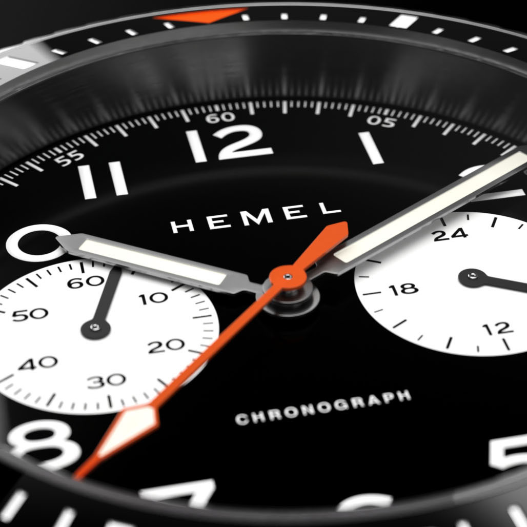HEMEL Panda Meca-Quartz Chronograph with Ceramic Bezel Watch #HF12