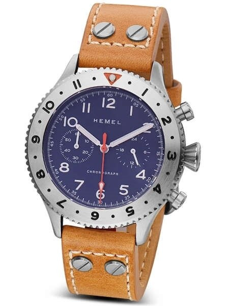 HEMEL Quartz Chronograph with GMT Bezel Watch #HF4NA