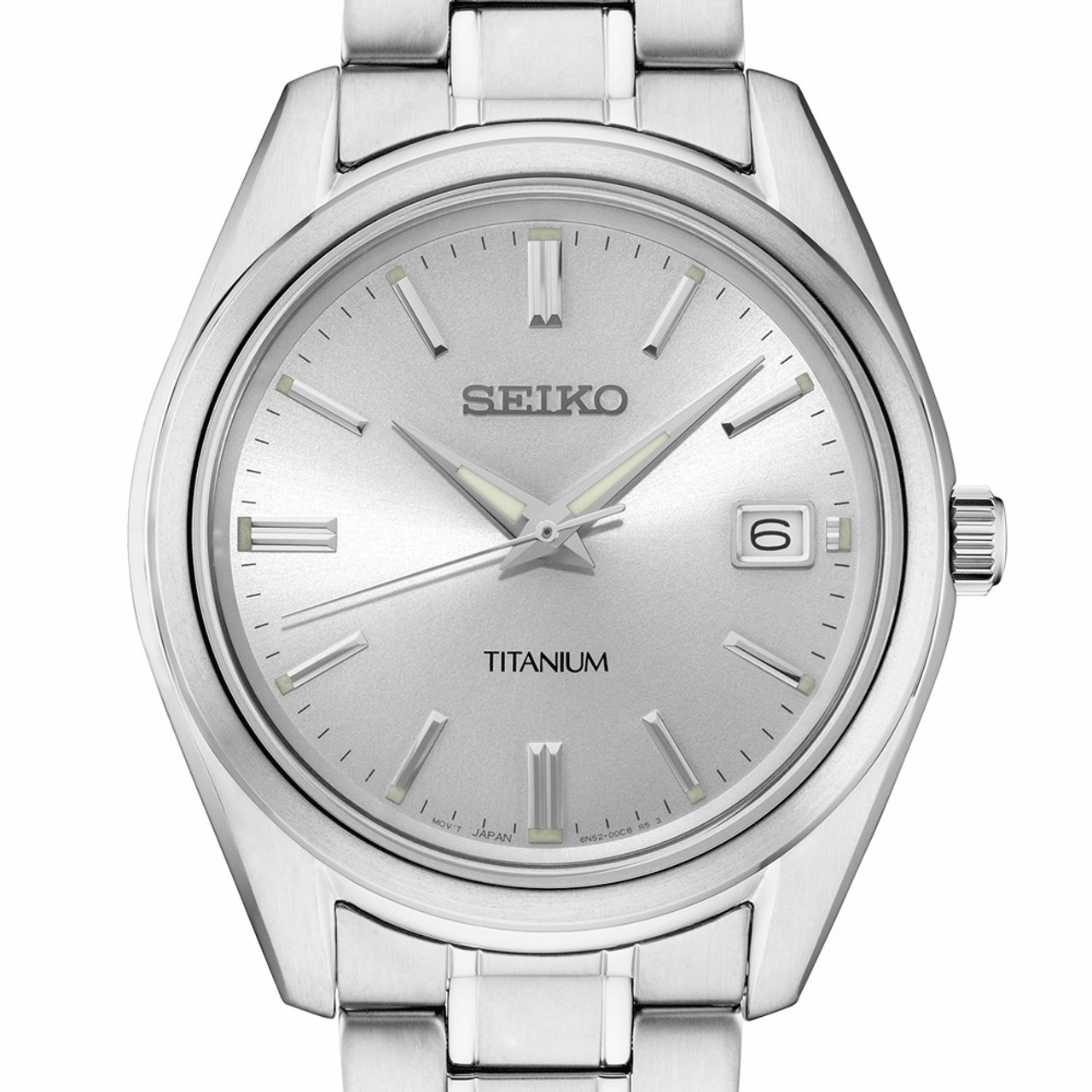 Seiko 40mm Titanium Quartz Watch with Sapphire Crystal and Titanium  Bracelet SUR369