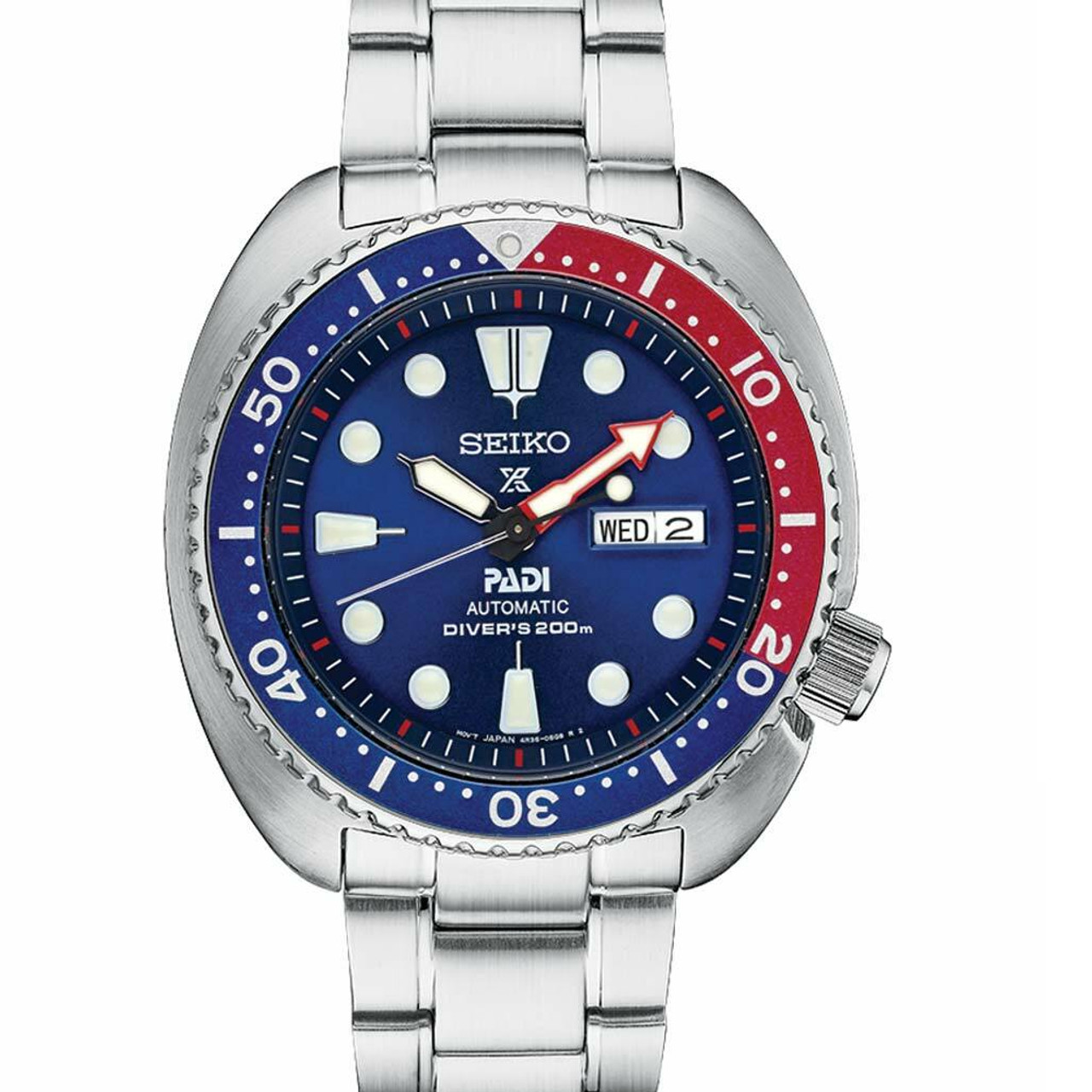 Seiko Prospex PADI Automatic Dive Watch Stainless Steel Bracelet #SRPE99