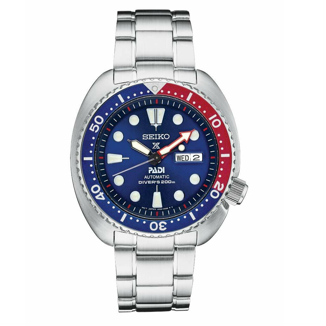 Seiko Special Edition Prospex PADI Automatic Dive Watch with Stainless  Steel Bracelet #SRPE99