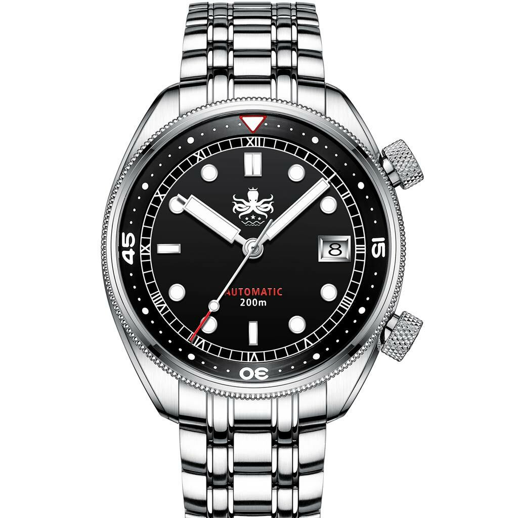 PHOIBOS Eagle Ray 200-Meter Automatic Dive Watch with Double Dome