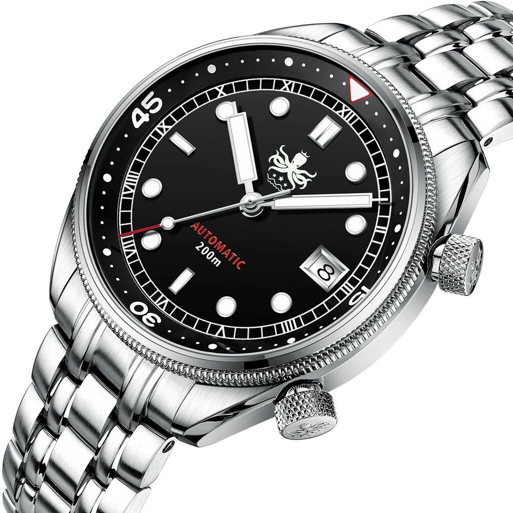 PHOIBOS Eagle Ray 200-Meter Automatic Dive Watch with Double Dome