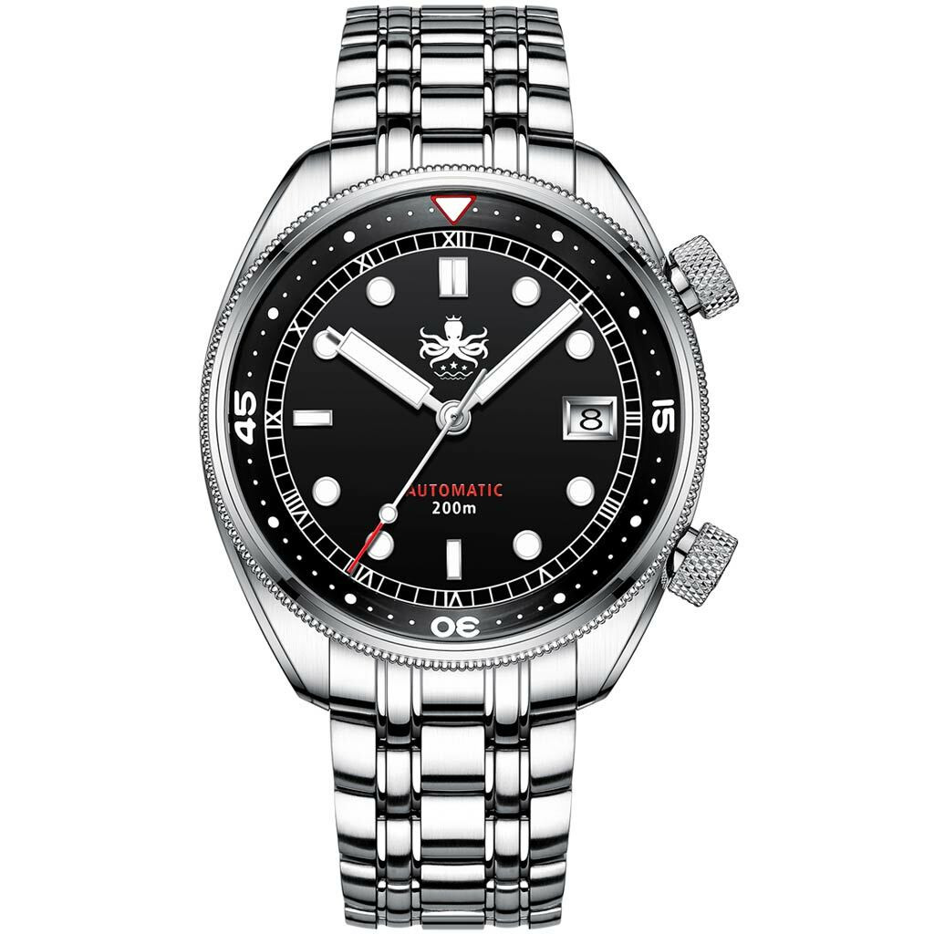 PHOIBOS Eagle Ray 200-Meter Automatic Dive Watch with Double Dome
