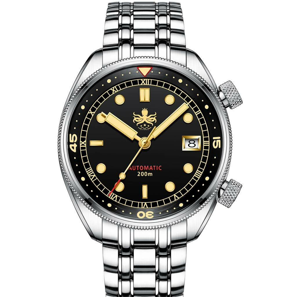 PHOIBOS Eagle Ray 200-Meter Automatic Dive Watch with Double Dome