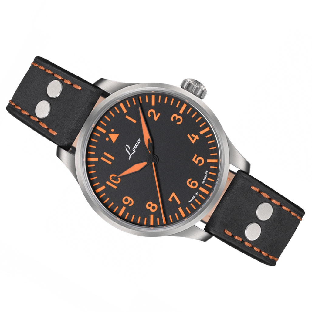Laco 39mm Neapel Type A Dial Automatic Pilot Watch with Sapphire