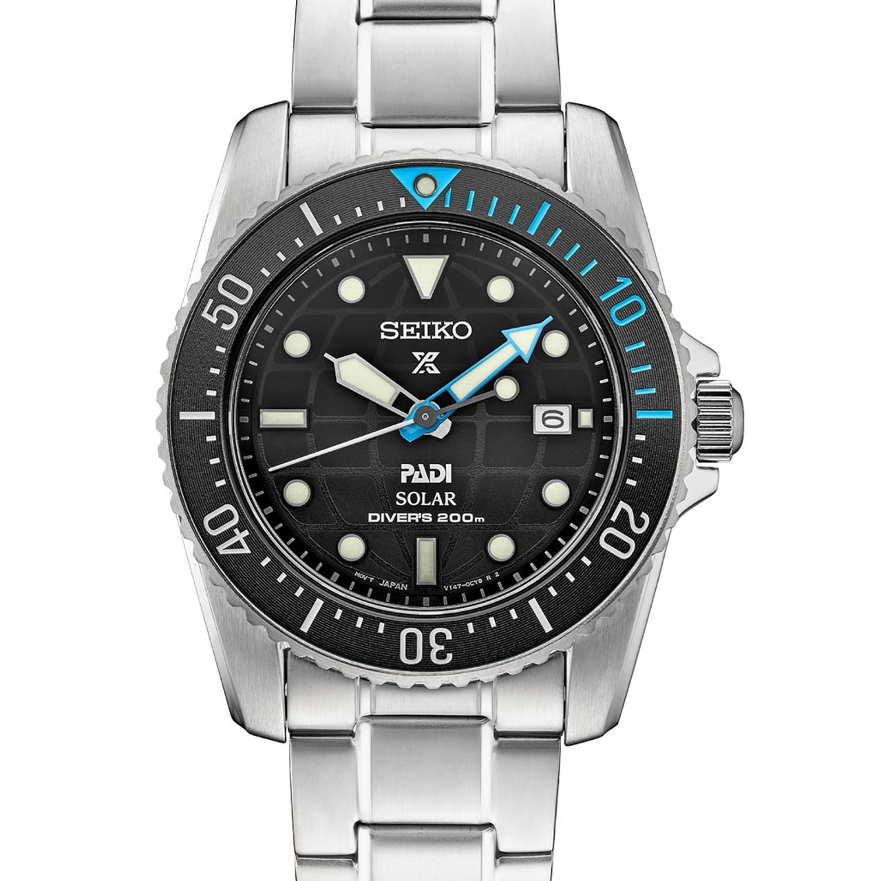 Seiko 38mm Prospex PADI Edition, Solar Dive Watch with Stainless Steel  Bracelet #SNE575