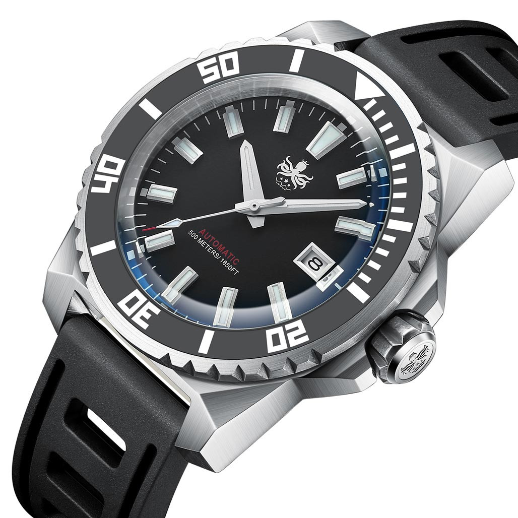 PHOIBOS Leviathan 500-Meter Automatic Dive Watch with Stainless