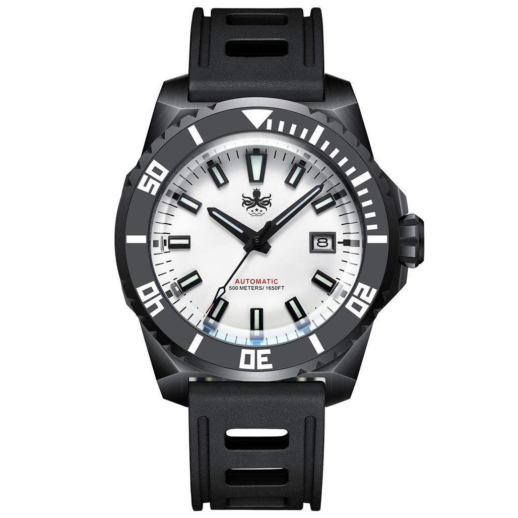 PHOIBOS Leviathan 500-Meter Automatic Dive Watch with Black DLC