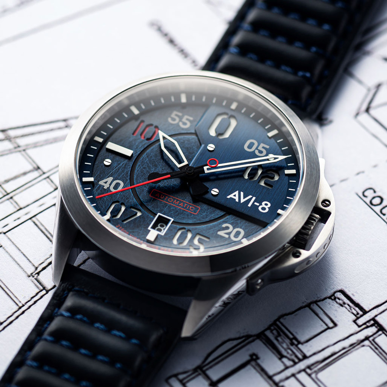 AVI 8 P 51 Mustang Hitchcock Automatic Pilot Watch with AR