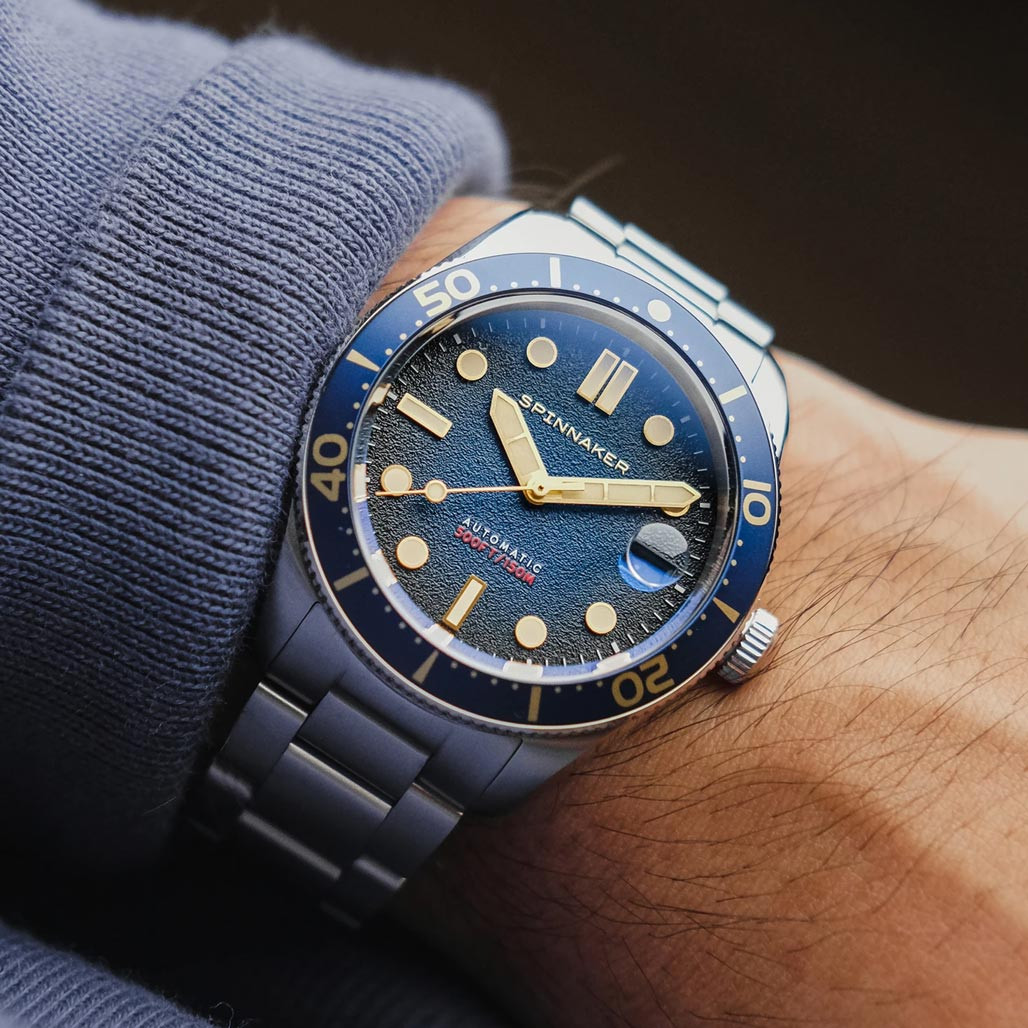 Spinnaker 40mm Croft Regiment Blue 150-Meter Automatic Dive Watch 