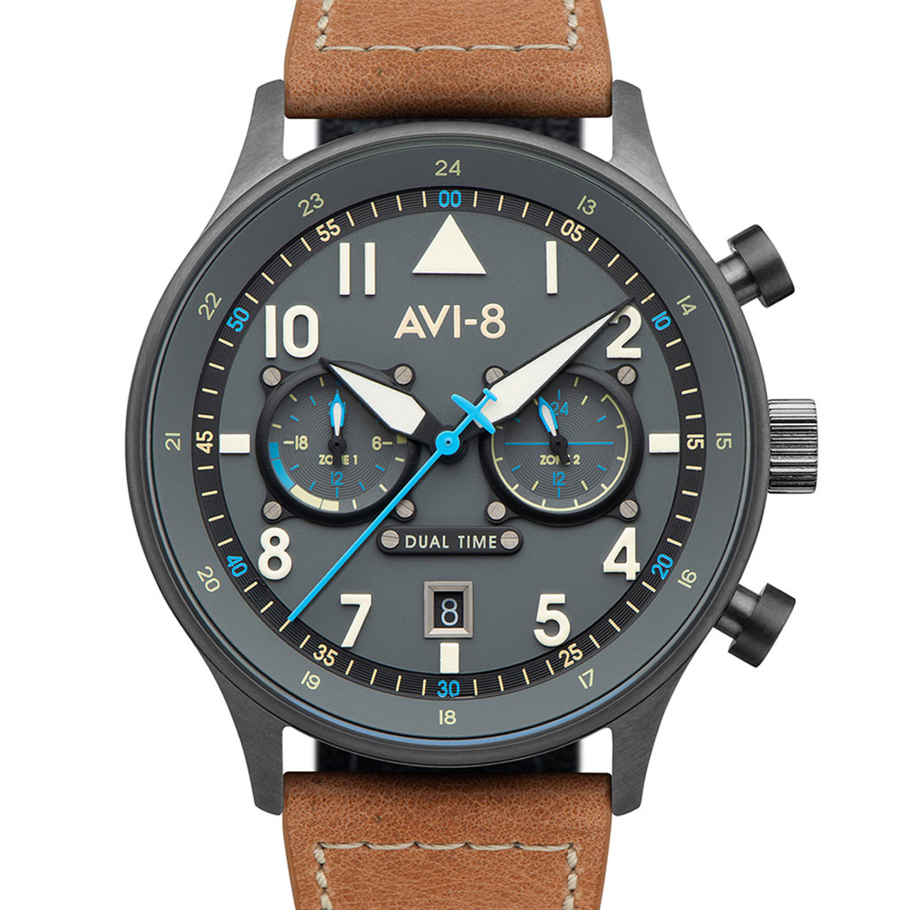 AVI 8 Carey Hawker Hurricane Dual Tiime Pilot Watch AV 4088 04