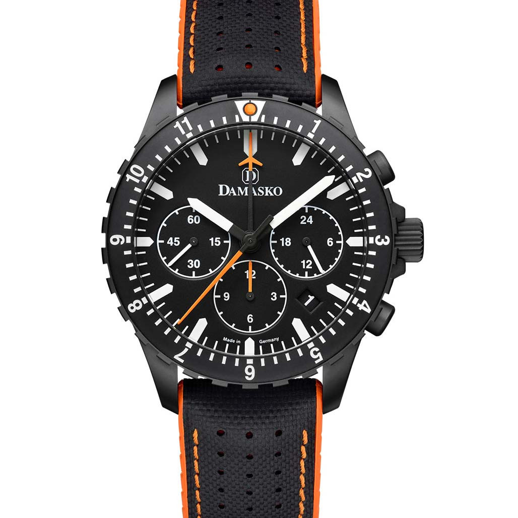 Damasko Black DLC 42mm Chronograph with a Stopwatch and a 12-hour