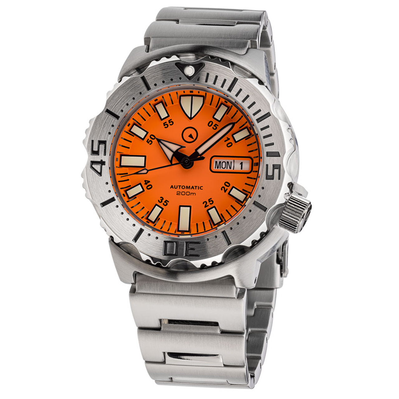 Islander Orange Dial Automatic Dive Watch with AR Double Dome