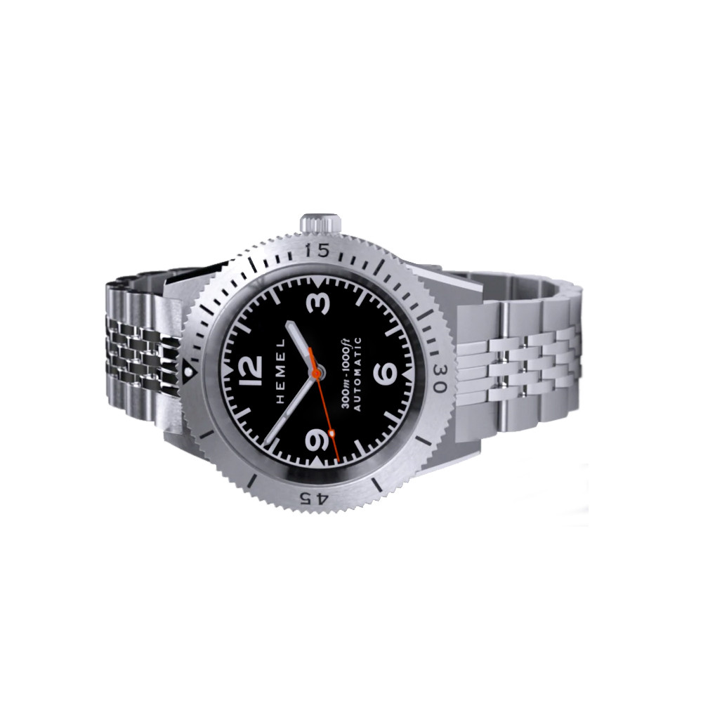 Hemel Sea Dart Automatic Dive Watch with Black Dial HD3