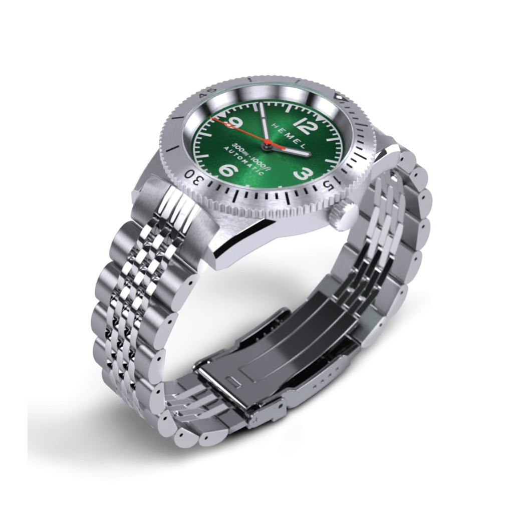 時計 HEMEL Sea Dart automatic Hemel Sea Dart Automatic Dive Watch with Green Dial #HD3JUN