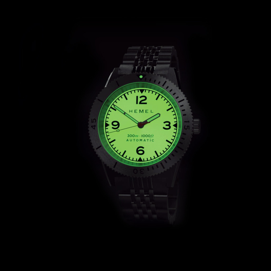 Hemel Sea Dart Automatic Dive Watch with Full Lume Dial #HD3FL