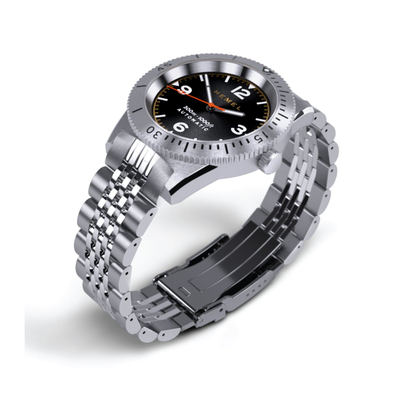 3H OCEANDIVER AUTOMATIC 7JLJ カラーブラック52mm Hemel Sea Dart Automatic Dive Watch with Black Gilt Dial #HD3GT
