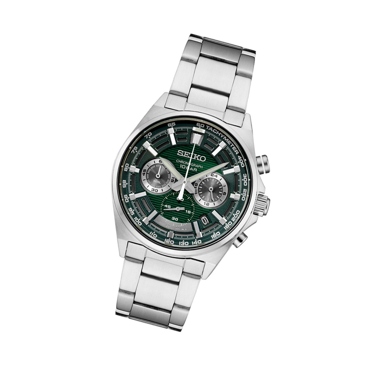 Seiko Quartz Chronograph with Multi-Layer Green Dial #SSB405