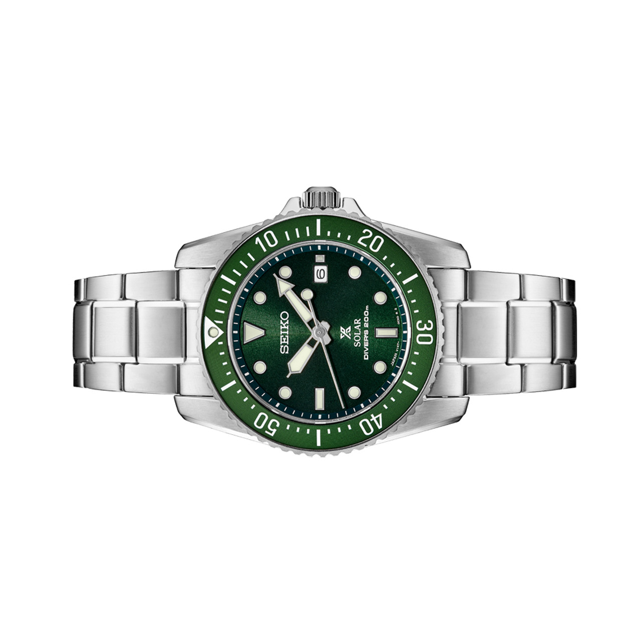 Seiko 38mm Prospex Green Dial Solar Dive Watch #SNE583