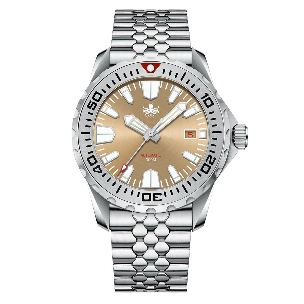 ボルコフ Phoibos Kraken 300 Meter Automatic Dive Watch with Sunray