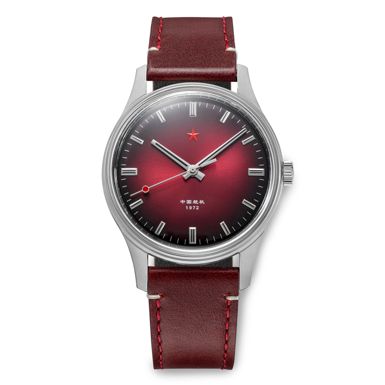 HIRSCH Osiris Burgundy Calfskin Leather Watch Strap | Hirsch Straps USA