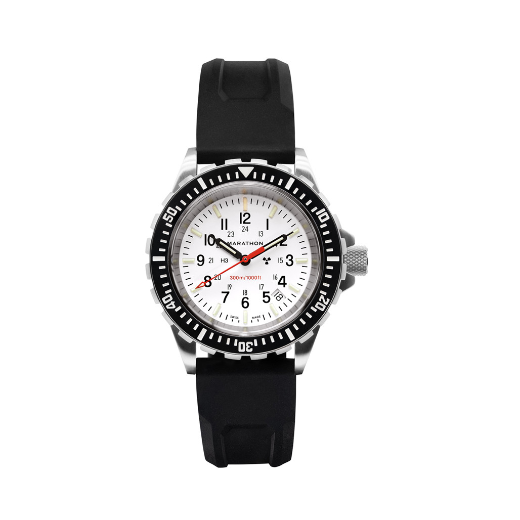 Marathon Swiss Made TSAR Quartz Military Divers Watch with White