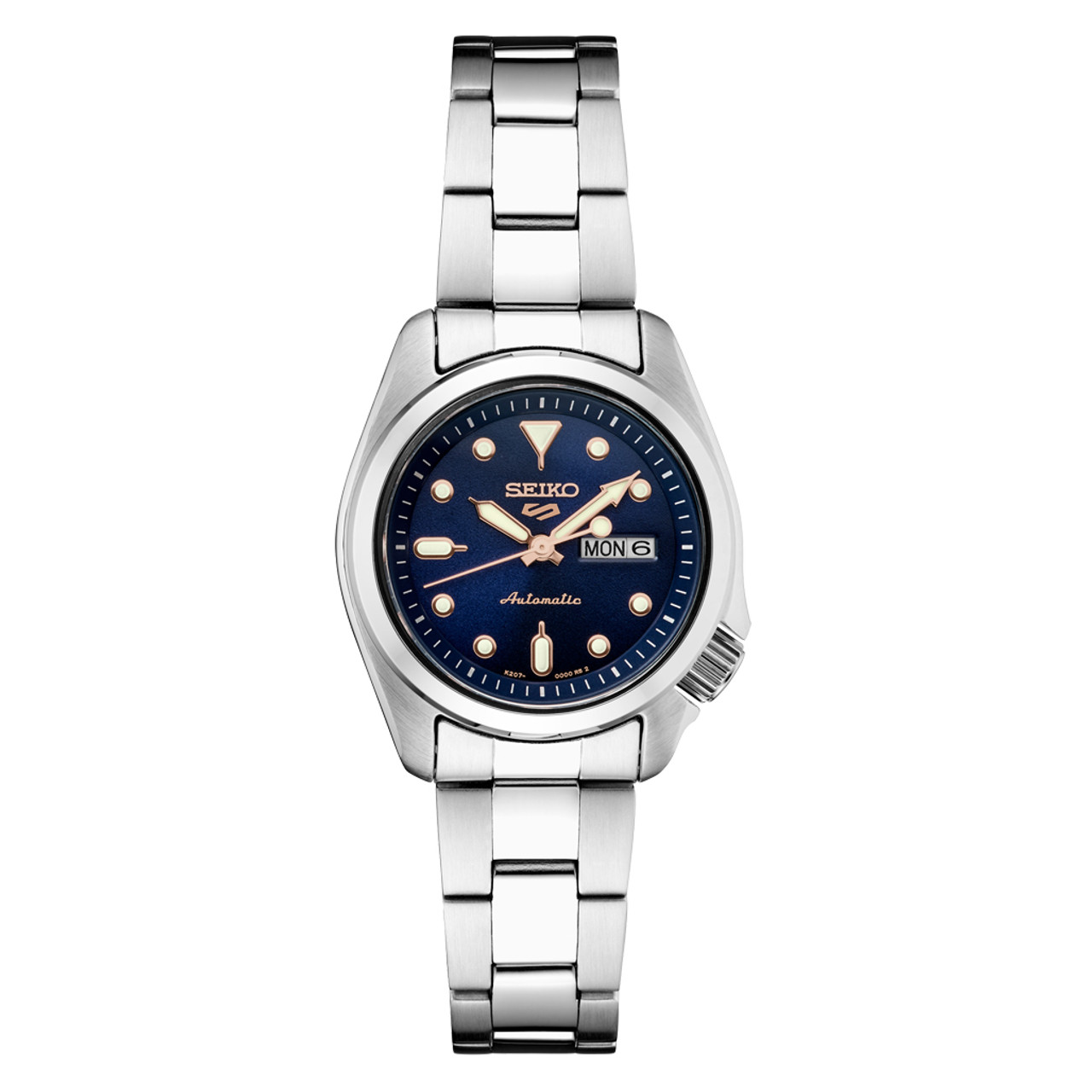 Seiko 5 Sports Automatic Watch with Sunburst Blue Dial and 28mm 