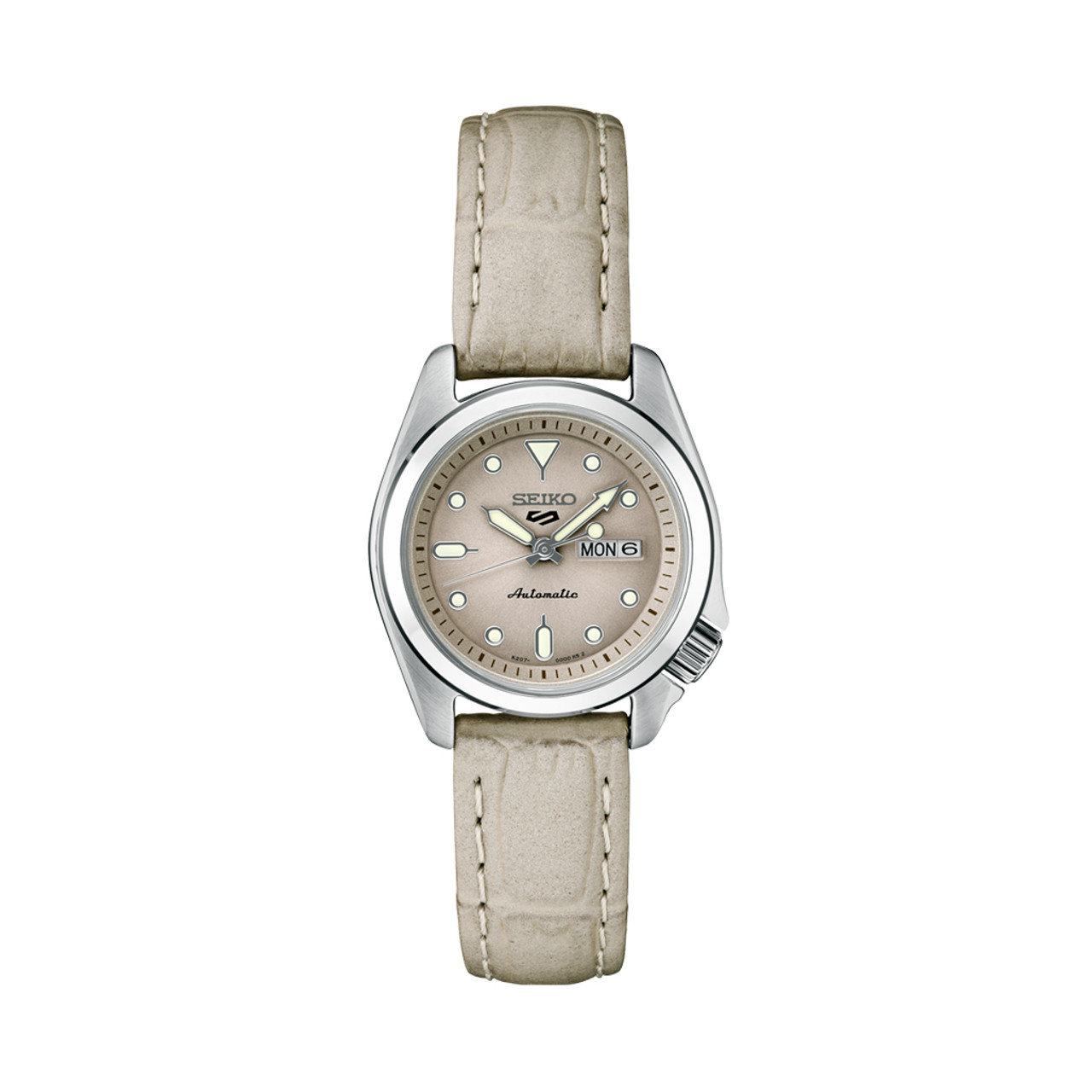 Seiko 5 Sports Automatic Watch with Tan Dial and 28mm Case #SRE005