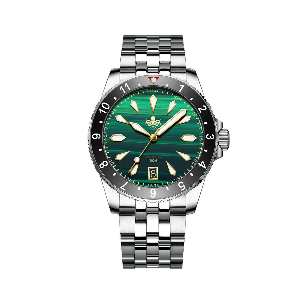 Phoibos Voyager Automatic Dive Watch with Malachite Green Dial #PY035A