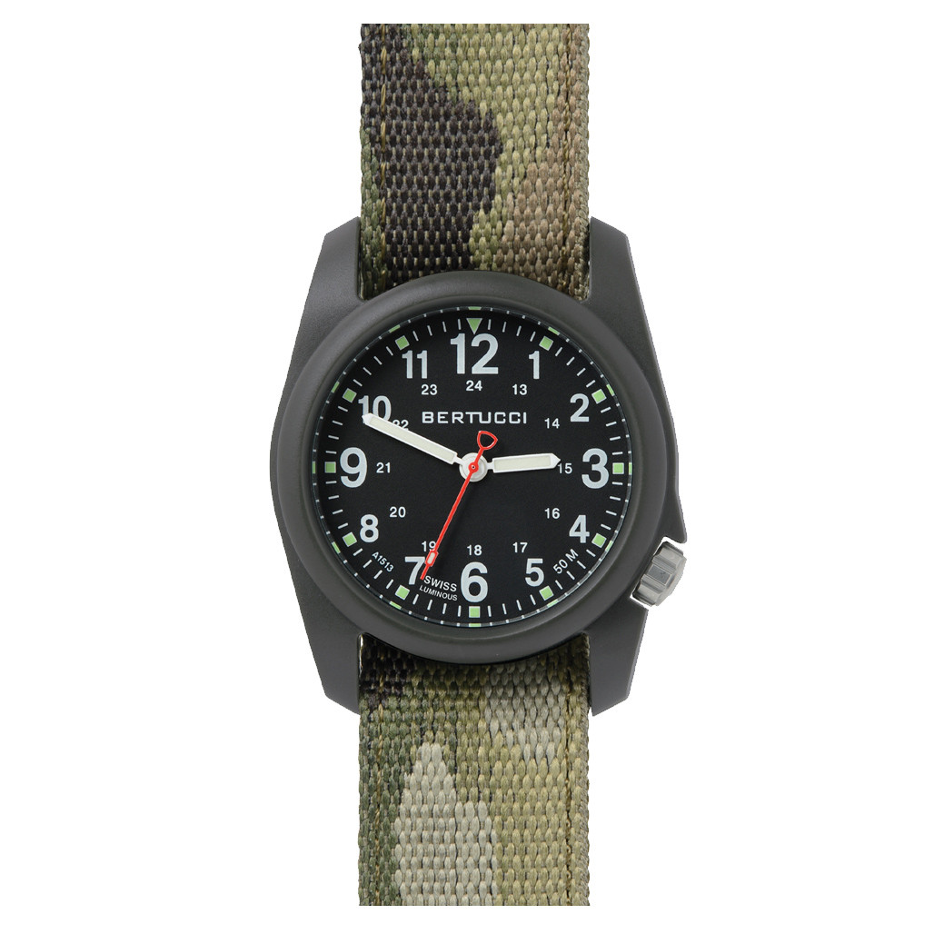 Bertucci DX3 Field Watch with Black Dial and Camo Strap #11111