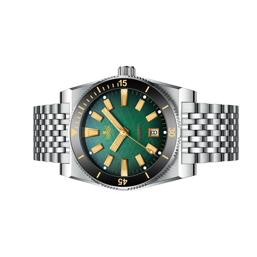 Phoibos Narwhal 300M Automatic Diver with Green Dial #PY037A