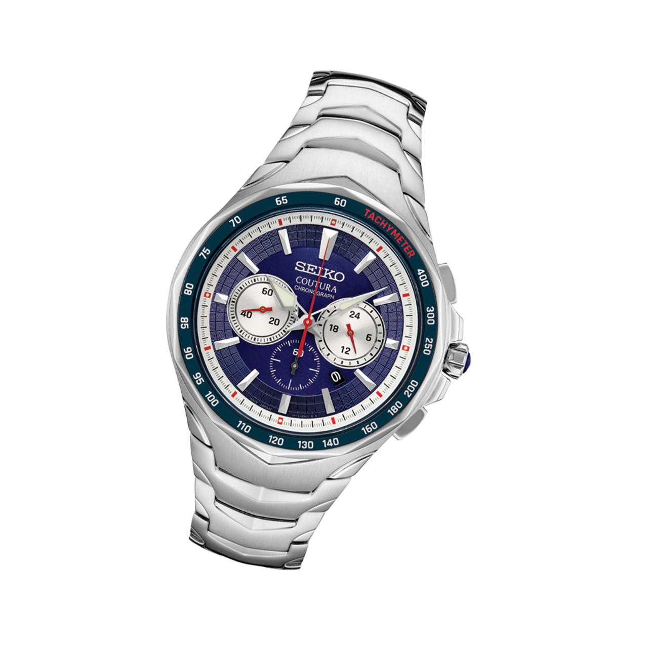 Seiko Coutura Quartz Chronograph with Sapphire Crystal and Blue Dial #SRWZ21