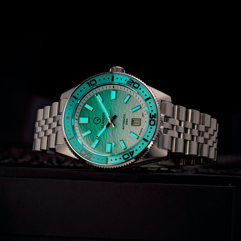 Islander Northport Hi-Beat Automatic Dive Watch with Seafoam Green 