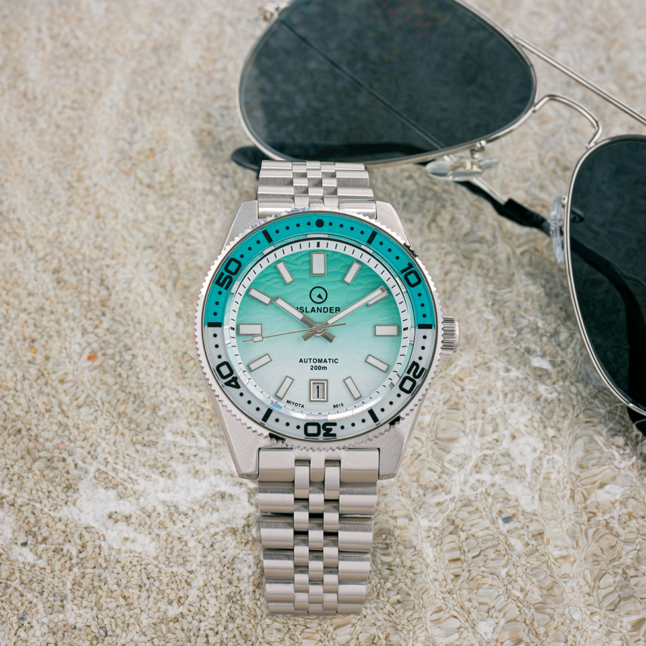 Islander Northport Hi-Beat Automatic Dive Watch with Seafoam